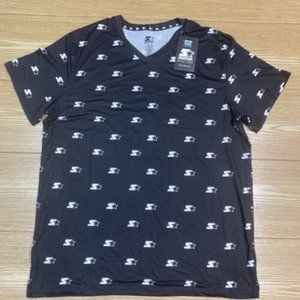 Men's V-Neck T-Shirt M Starter Short Sleeve Logo Printed Comfy Lounge Top NWT